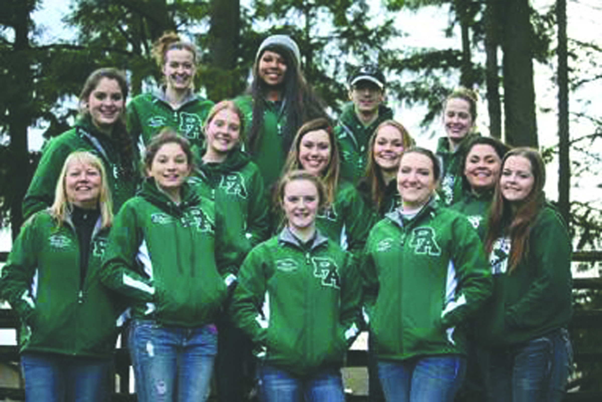 Several Port Angeles High School Equestrian Team members placed among the top 10 at their first Washington State High School Equestrian Team meet of the season. In the front row from left are head coach Tina VanAusdale