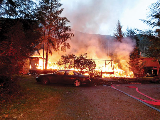 Firefighters from the Quilcene and Brinnon fire departments and personnel from Mason County