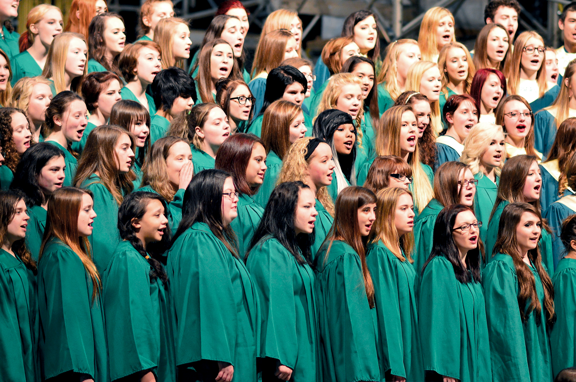 The Port Angeles High School choirs perform Thursday at St. Patrick's Cathedral in New York City. (Diane Urbani de la Paz/Peninsula Daily News)