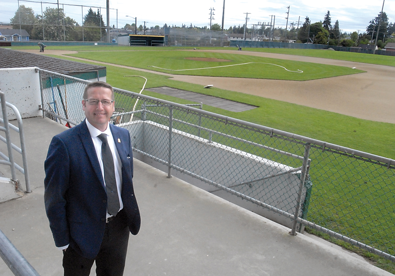 Port Angeles Parks and Recreation Director Corey Delikat at Civic Field