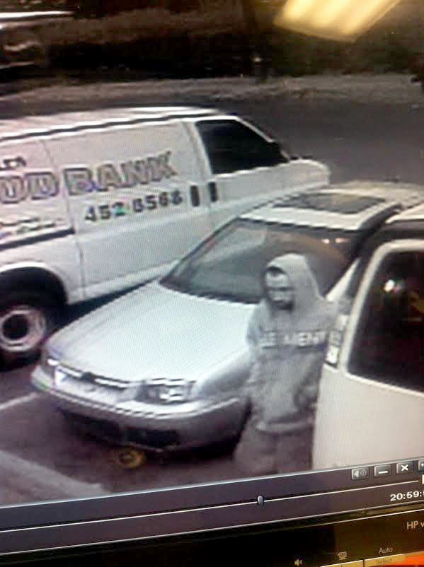 Police are looking for the man seen on this surveillance video at the Port Angeles Food Bank. ()