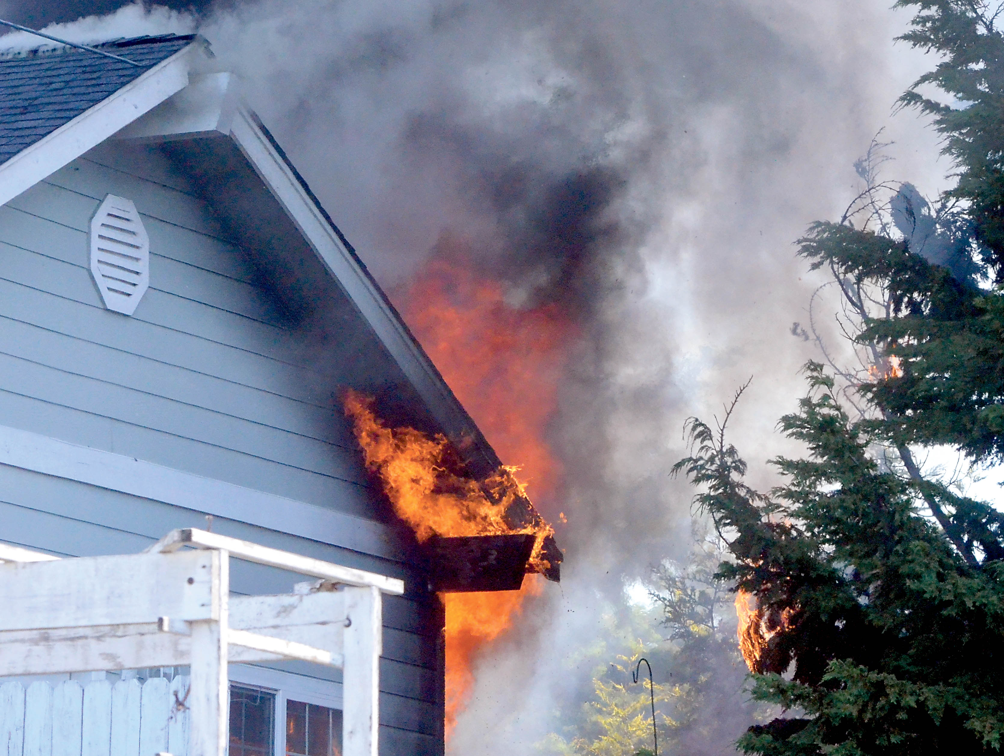 A “mother-in-law” house on San Juan Avenue in Port Townsend caught fire Thursday afternoon