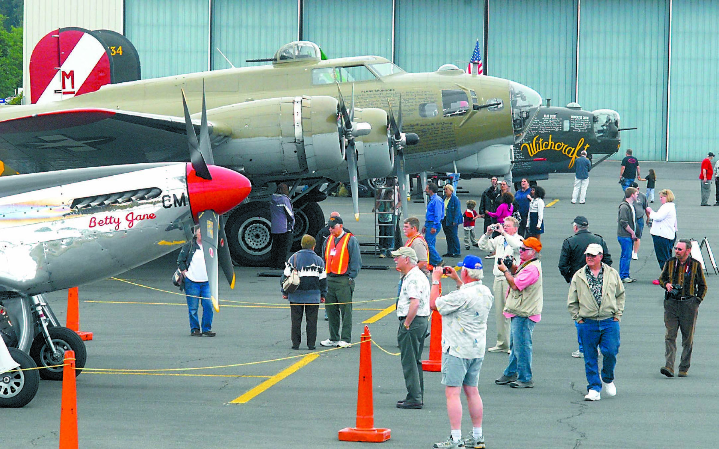 A line of World War II vintage aircraft sit at William R. Fairchild International Airport in Port Angeles in 2009 as part of the Wings of Freedom tour. Featured planes are