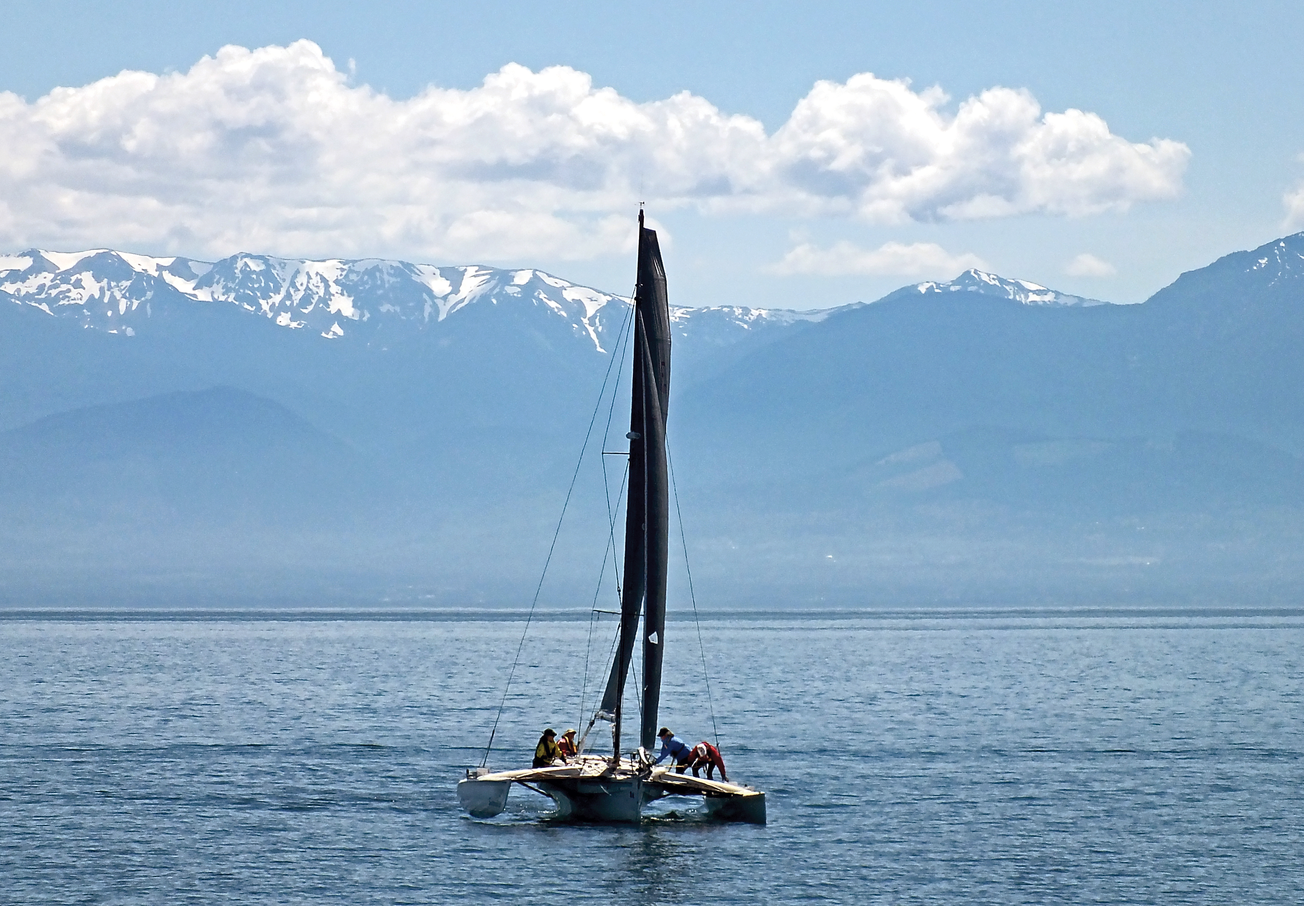 Team Sistership makes its way toward the Race to Alaska finish line in Ketchikan. — Tom Weiner/Race to Alaska ()