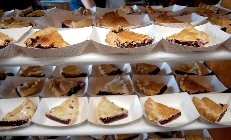 Slices of blackberry pie await purchase by Joyce Daze visitors last year. Keith Thorpe/Peninsula Daily News