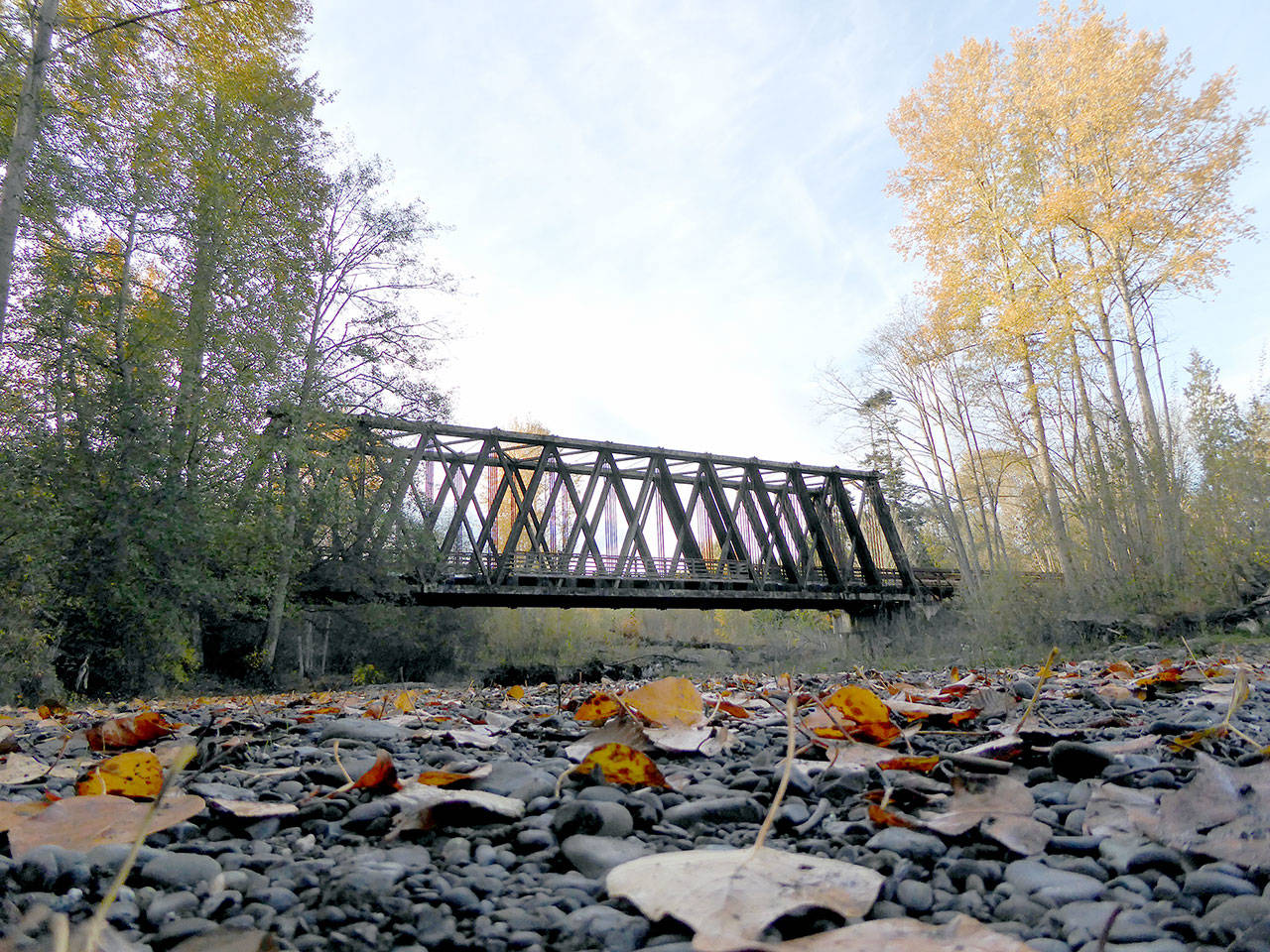 The Dungeness River Bridge will be strung with lights tonight for the first public lighting at 5 p.m. at Railroad Bridge Park, 2151 W. Hendrickson Road. (Gretha Davis)