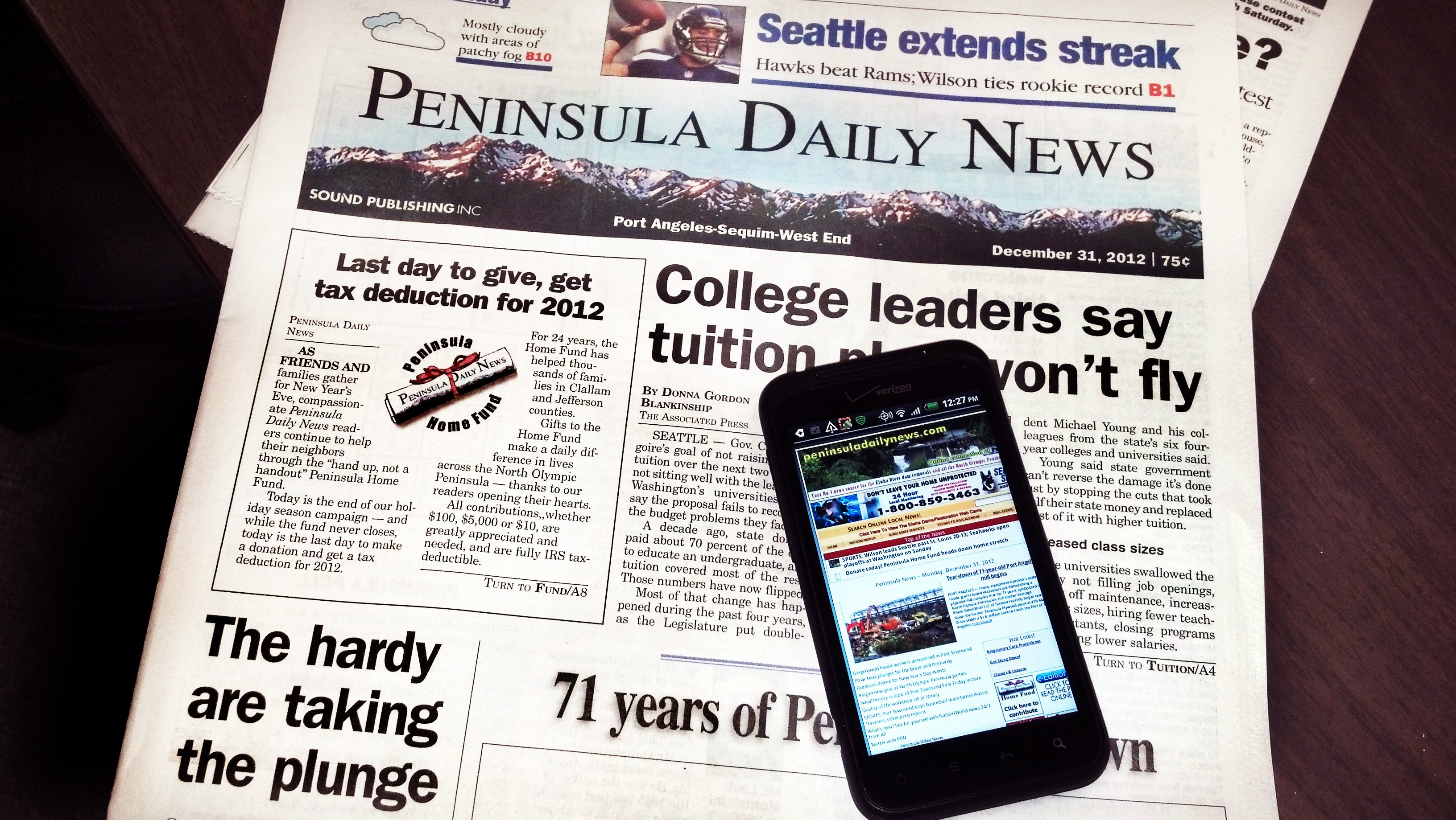 All the very best to you for 2013 from the staff of the Peninsula Daily News.