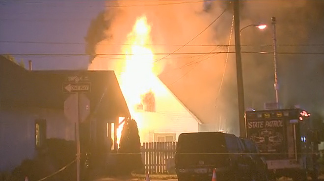 The scene in Hoquiam early this morning. KOMO