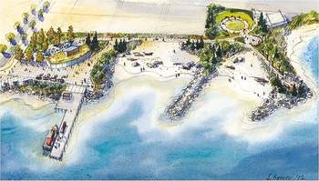 An artist's rendering shows the western portion of the total proposed waterfront improvement project in Port Angeles. City of Port Angeles