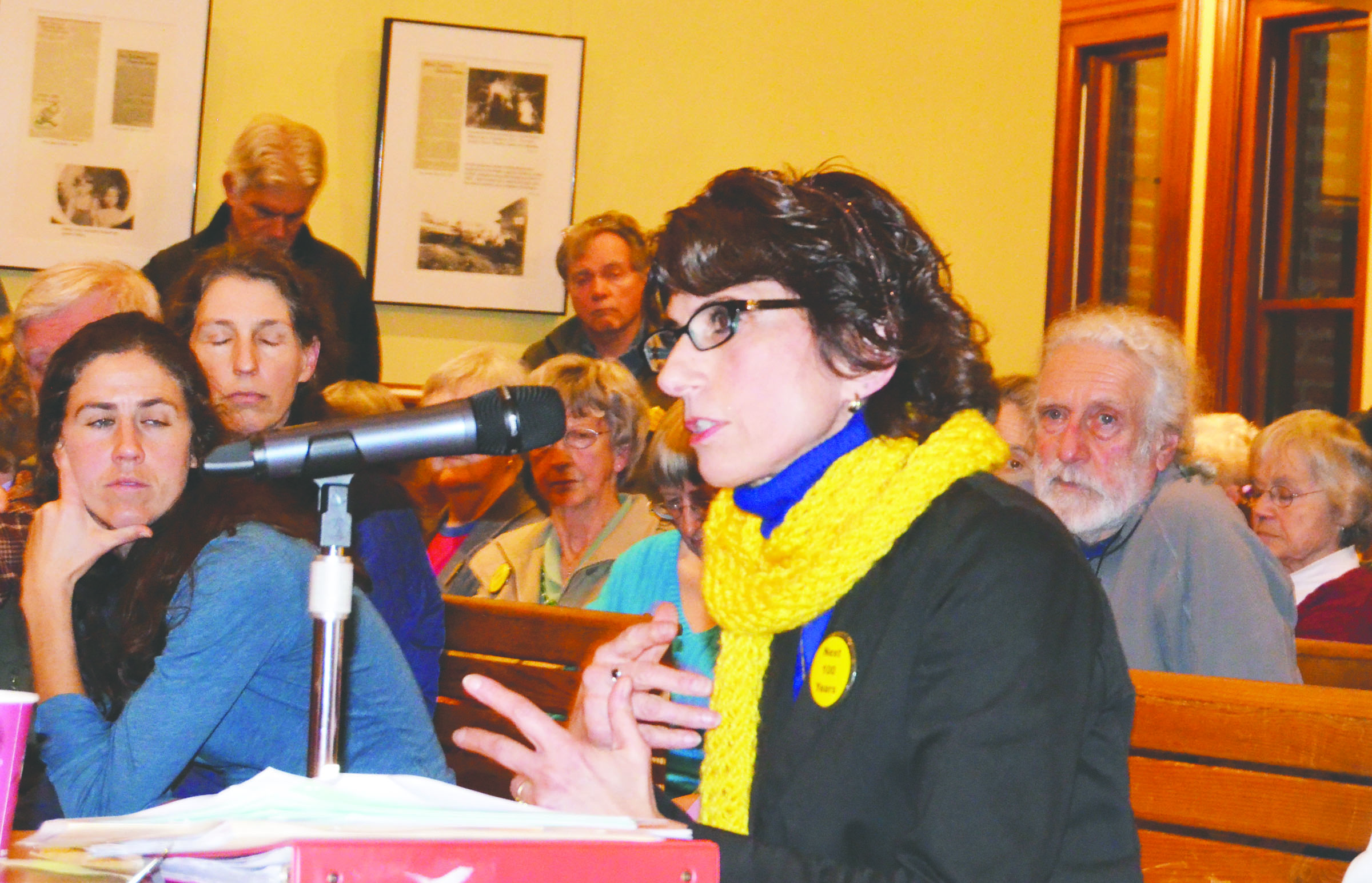 Theresa Percy addresses the City Council last winter. She will not return to the top library position after being placed on administrative leave June 19. Charlie Bermant/Peninsula Daily News