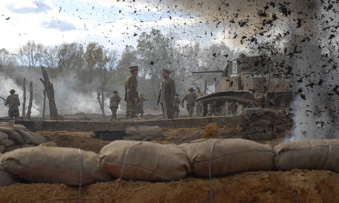 A scene from World War I is re-enacted for “The World Wars