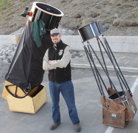 Goar with two of his telescopes. Olympic Astronomical Society