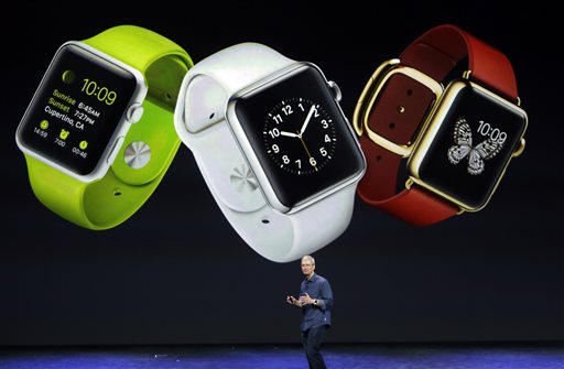 Apple CEO Tim Cook discusses the new Apple Watch. The Associated Press