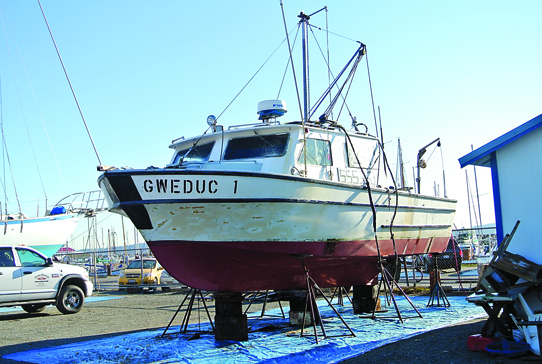 The Gweduc I was raised early Thursday at the Port of Port Townsend Boat Haven. Charlie Bermant/Peninsula Daily News