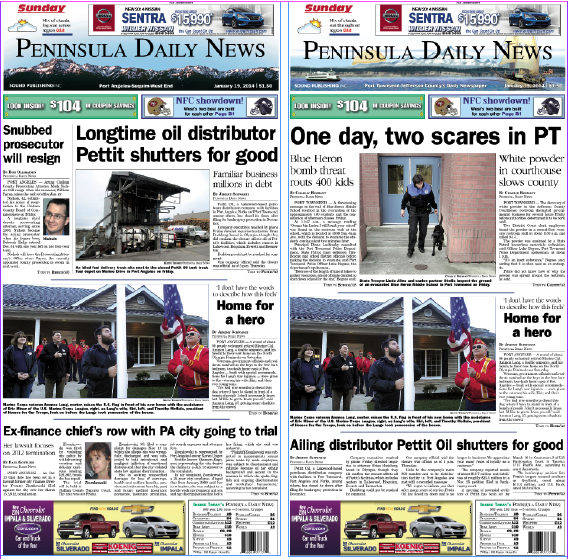 Today's front pages for our readers in Clallam County