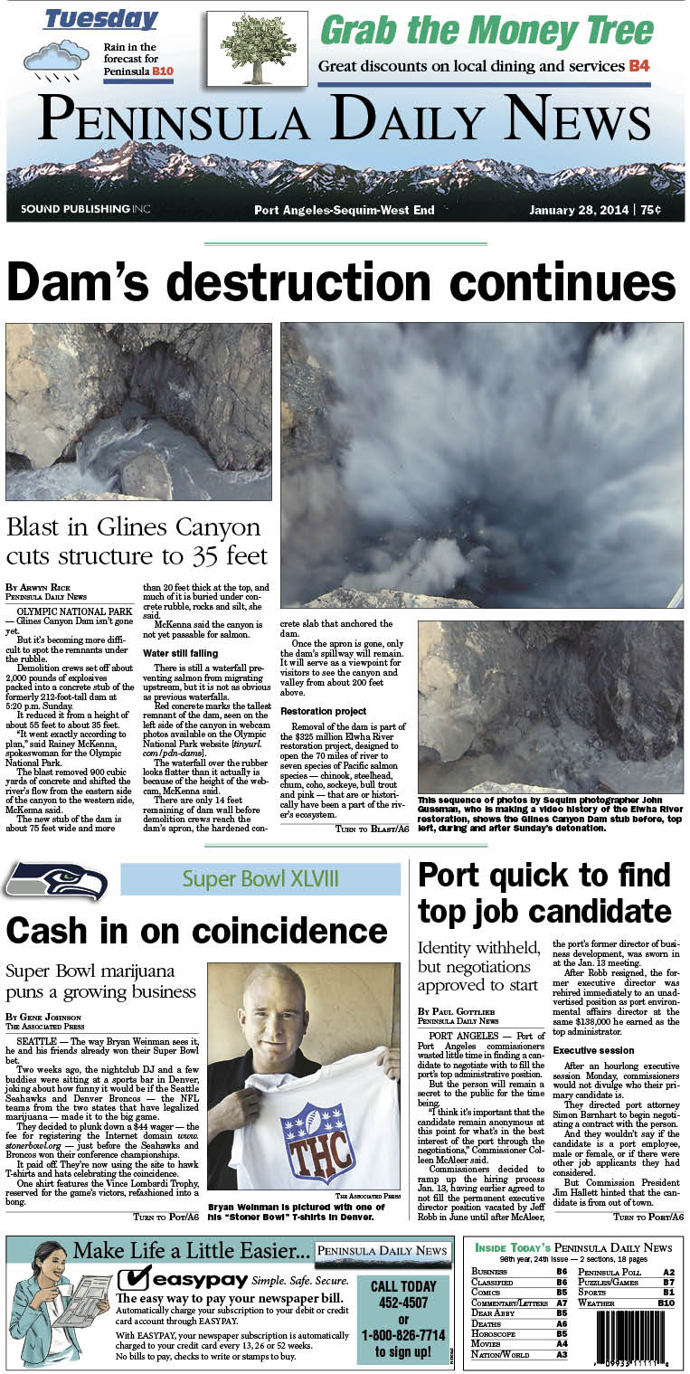 Today's front page for our Clallam County readers.