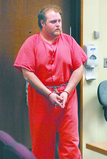Matthew Kevin McDaniel enters Clallam County Superior Court in Port Angeles on Thursday for a first appearance. Keith Thorpe/Peninsula Daily News