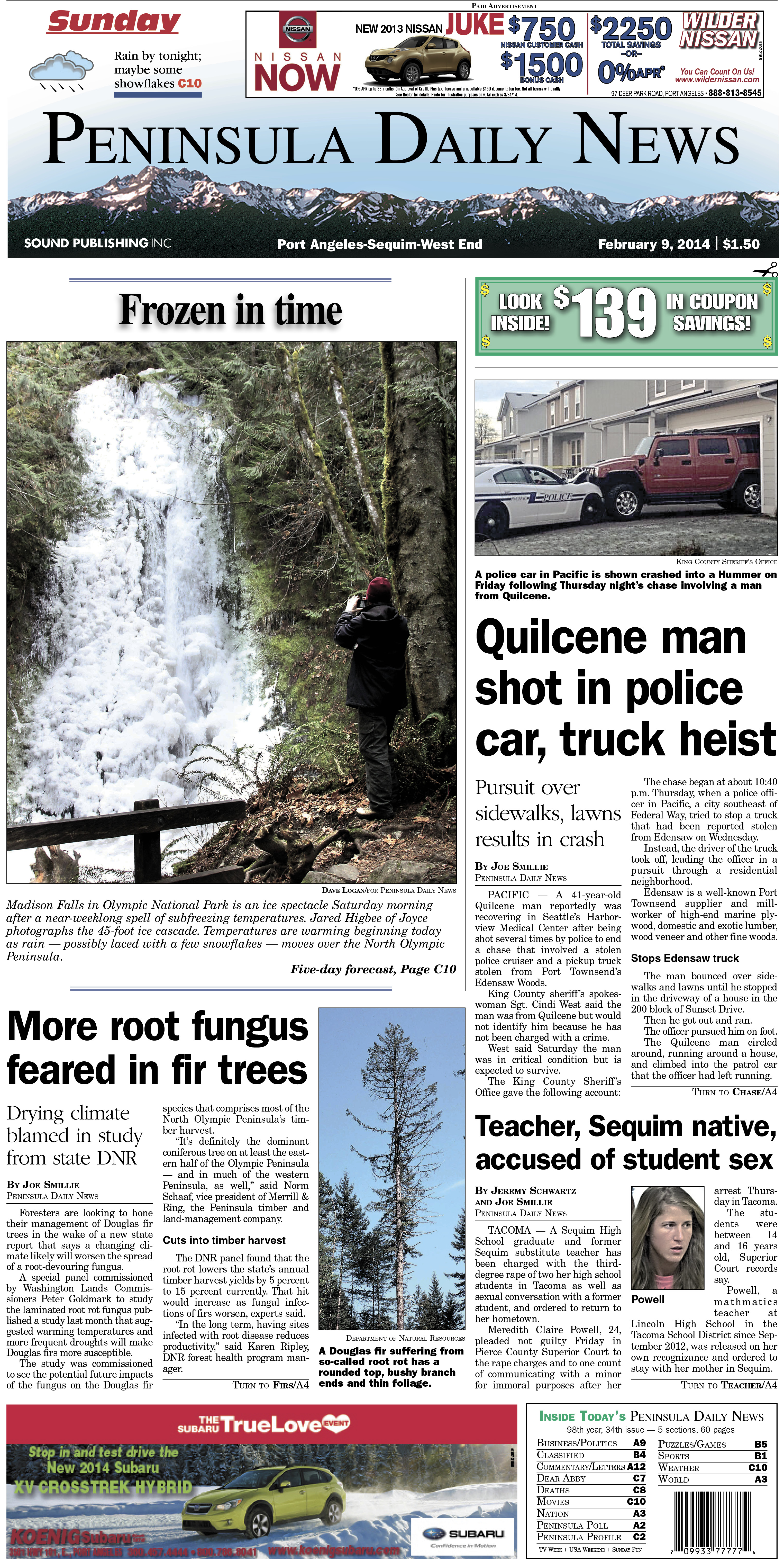 Today's front page for our Clallam County readers.