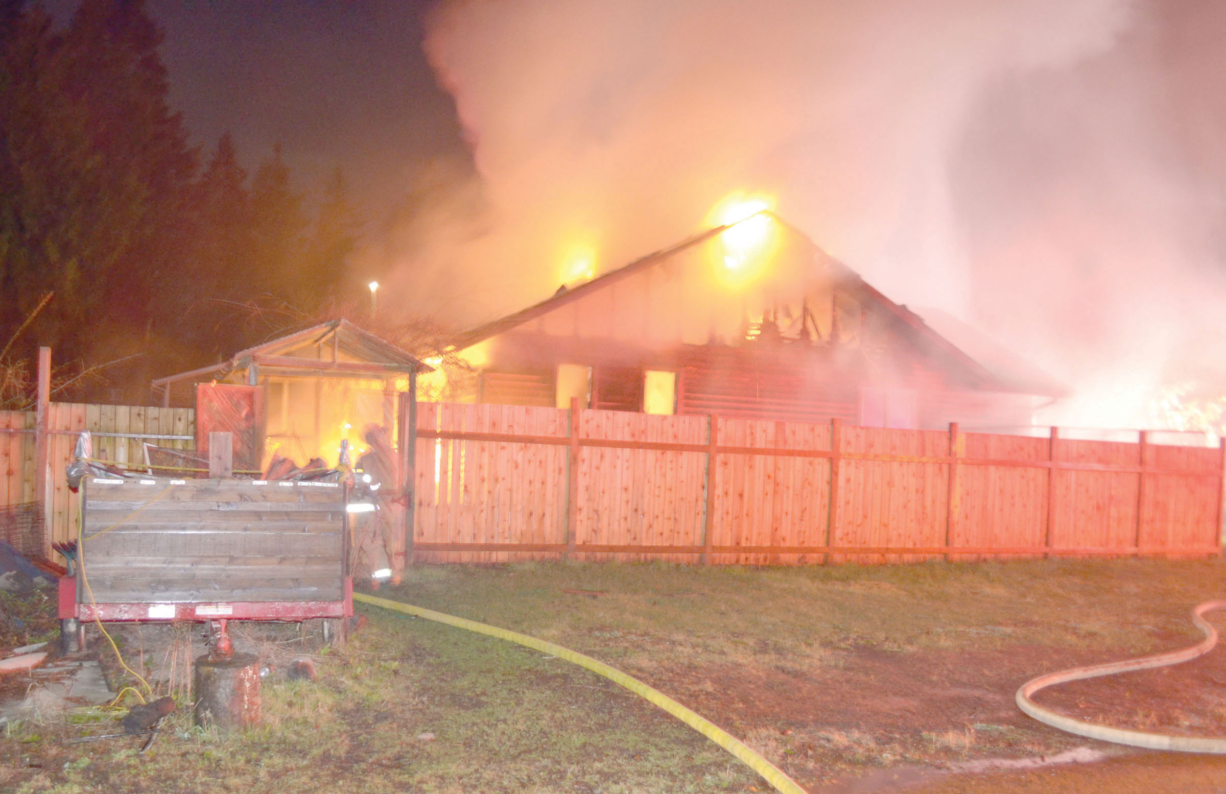 An early morning fire severely damaged this house on Holcomb Street in Port Townsend on Monday. Bill Beezley/East Jefferson Fire Rescue