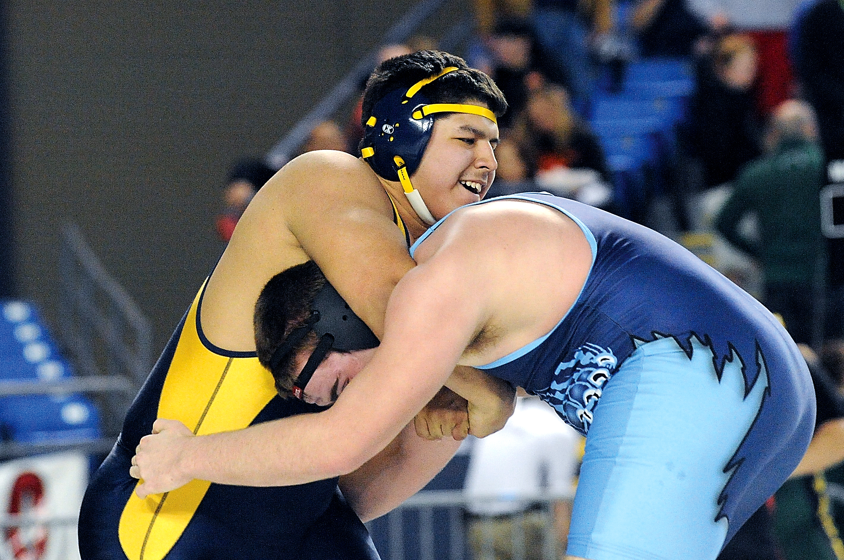 Forks junior Miguel Morales wrestles at last year's Mat Classic. Morales was the state runner-up in the 285-pound division as a sophomore in 2013. Lonnie Archibald/for Peninsula Daily News