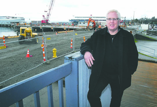 Barhop Brewing owner Tom Curry is dealing with access issues for deliveries to his Railroad Avenue business in Port Angeles. Keith Thorpe/Peninsula Daily News