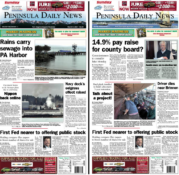 Today's front pages are tailored for our Clallam County readers