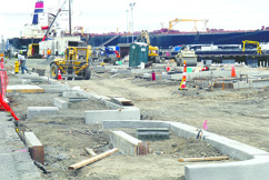 Construction continues on the new esplanade project on West Railroad Avenue in Port Angeles. Keith Thorpe/Peninsula Daily News