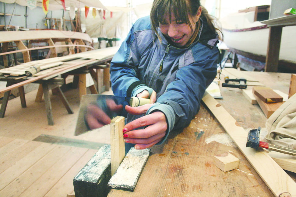 Kaliska Simcoe-Yette learns about shipbuilding while restoring the Felicity Ann. Penelope Partridge