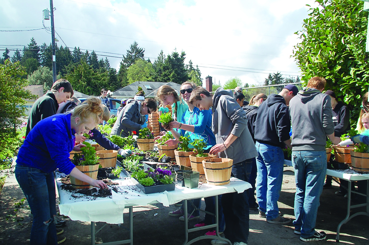 The Northwinds Homeschool Band recently planted more than 400 flowering hanging baskets in preparation for its next performance tour. The baskets are available now by phoning 360-452-7189.