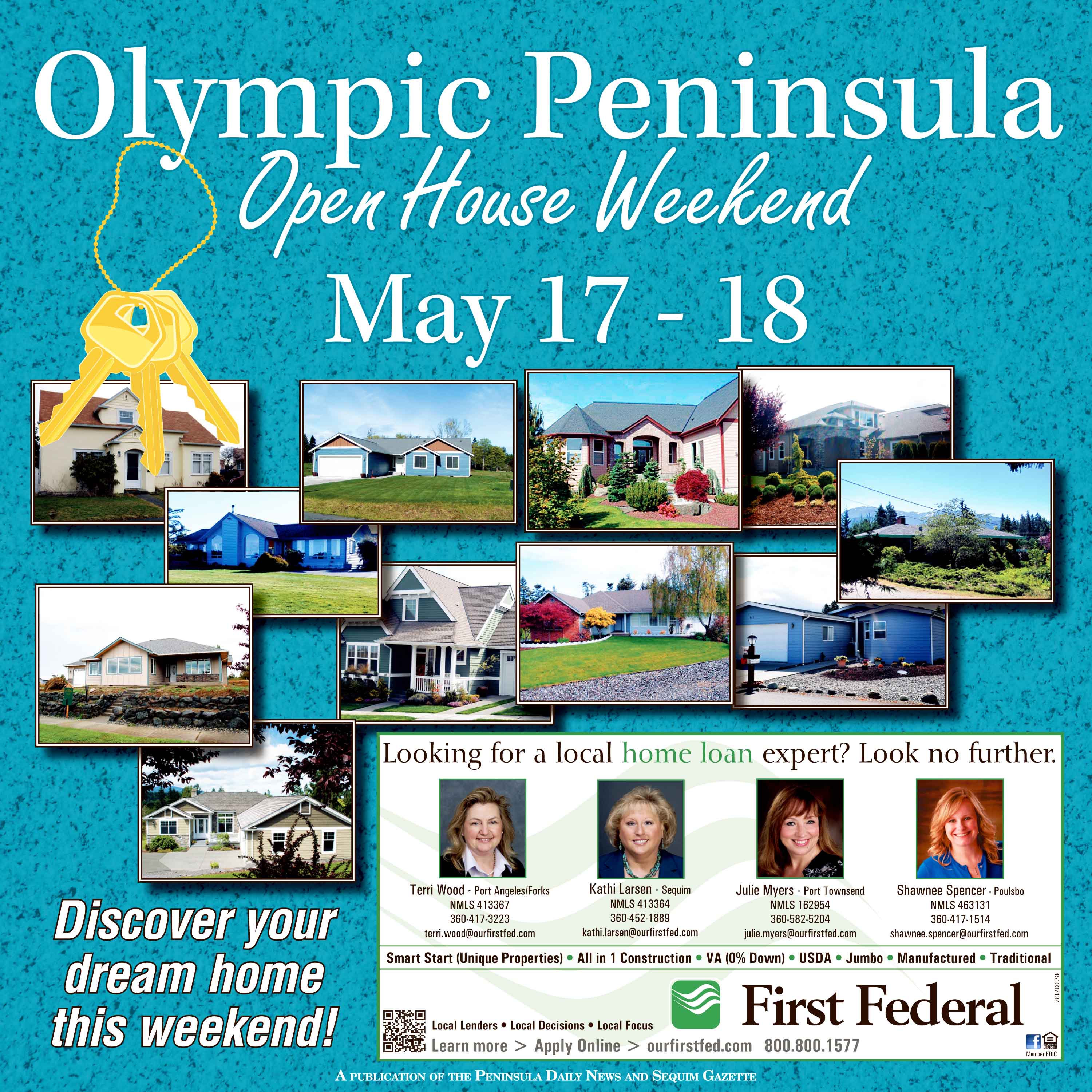 Here's the cover of the 16-page magazine included with the Friday/Saturday edition of the Peninsula Daily News ... your guide to all the open houses of Olympic Peninsula Open House Weekend on Saturday and Sunday.