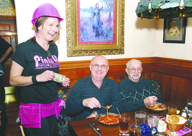 “Celebrity” waiter Jeanné Sparks of All-Weather Heating and Cooling