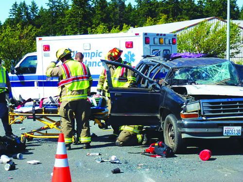 Emergency personnel attend to Jake Bonifazio