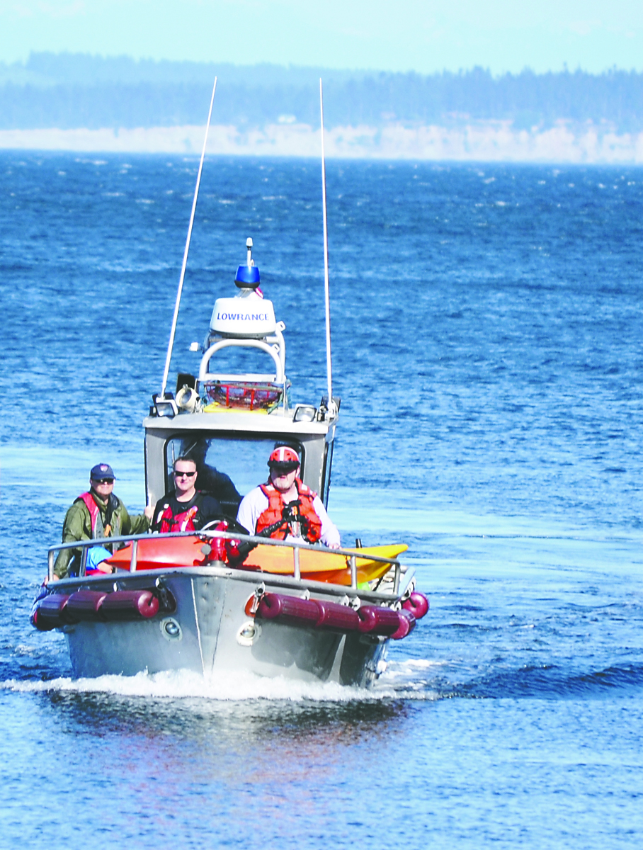 The Marine 16 returns to Port Townsend with a father and his son who were being pushed away from shore by high winds on Monday afternoon. Bill Beezley/East Jefferson Fire-Rescue