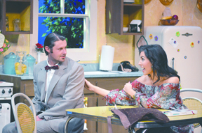 Meg MaGrath (Jessical Campbell) confers with — and enchants — lawyer Barnette Lloyd (Edwin Anderson III) in “Crimes of the Heart.” Diane Urbani de la Paz/Peninsula Daily News