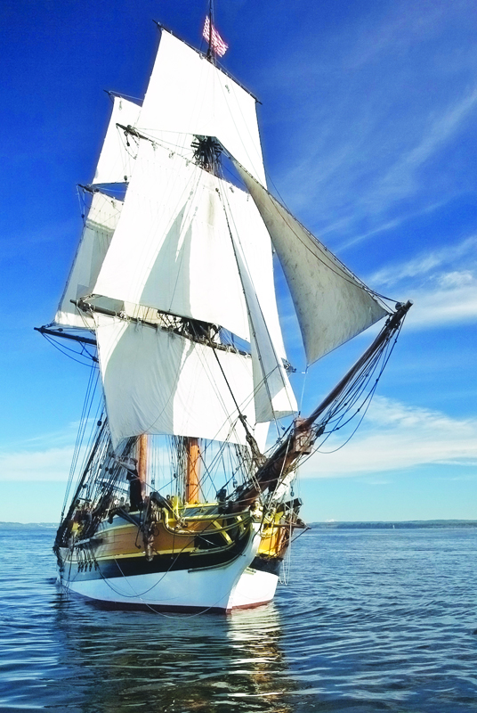 The Lady Washington is a replica of a historic ship of the same name. This ship and the Hawaiian Chieftain will be at John Wayne Marina on Tuesday night for a several-day visit