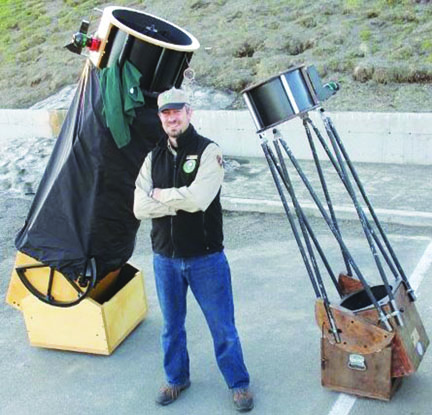 John Goar with two of his telescopes. Olympic Astronomical Society