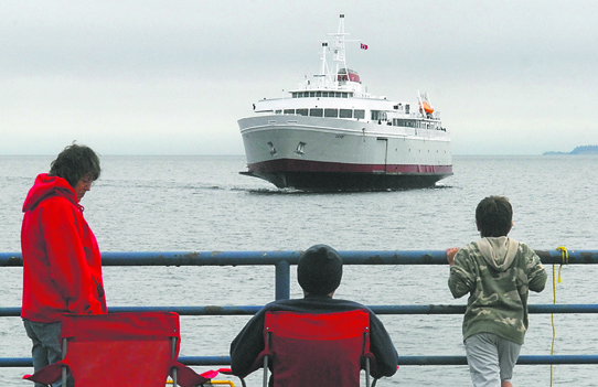 The MV Coho is seen Thursday coming into Port Angeles Harbor on one of its runs from Victoria