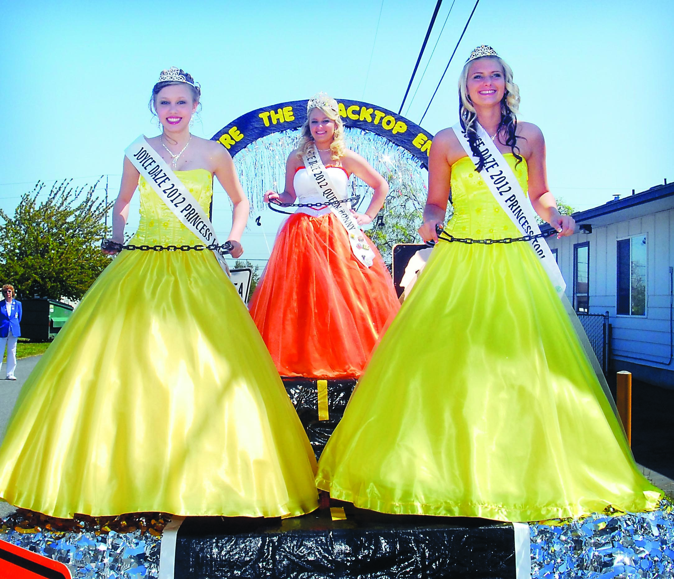 Royalty for the Joyce Daze Wild Blackberry Festival wait their turn to ride in the Sequim Irrigation Festival Grand Parade in May. Pictured are