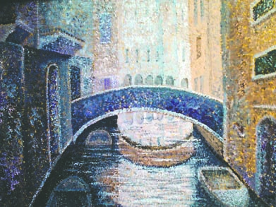 “Hidden Bridges of Venice” is among the works in Kathy Follett's show at the Port Ludlow Artists' League gallery.