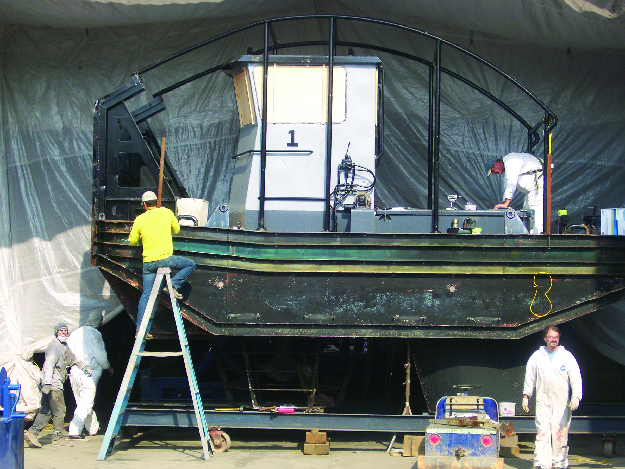 The Navy’s LB-1 at Platypus Marine.  -- Photo by David G. Sellars/for Peninsula Daily News