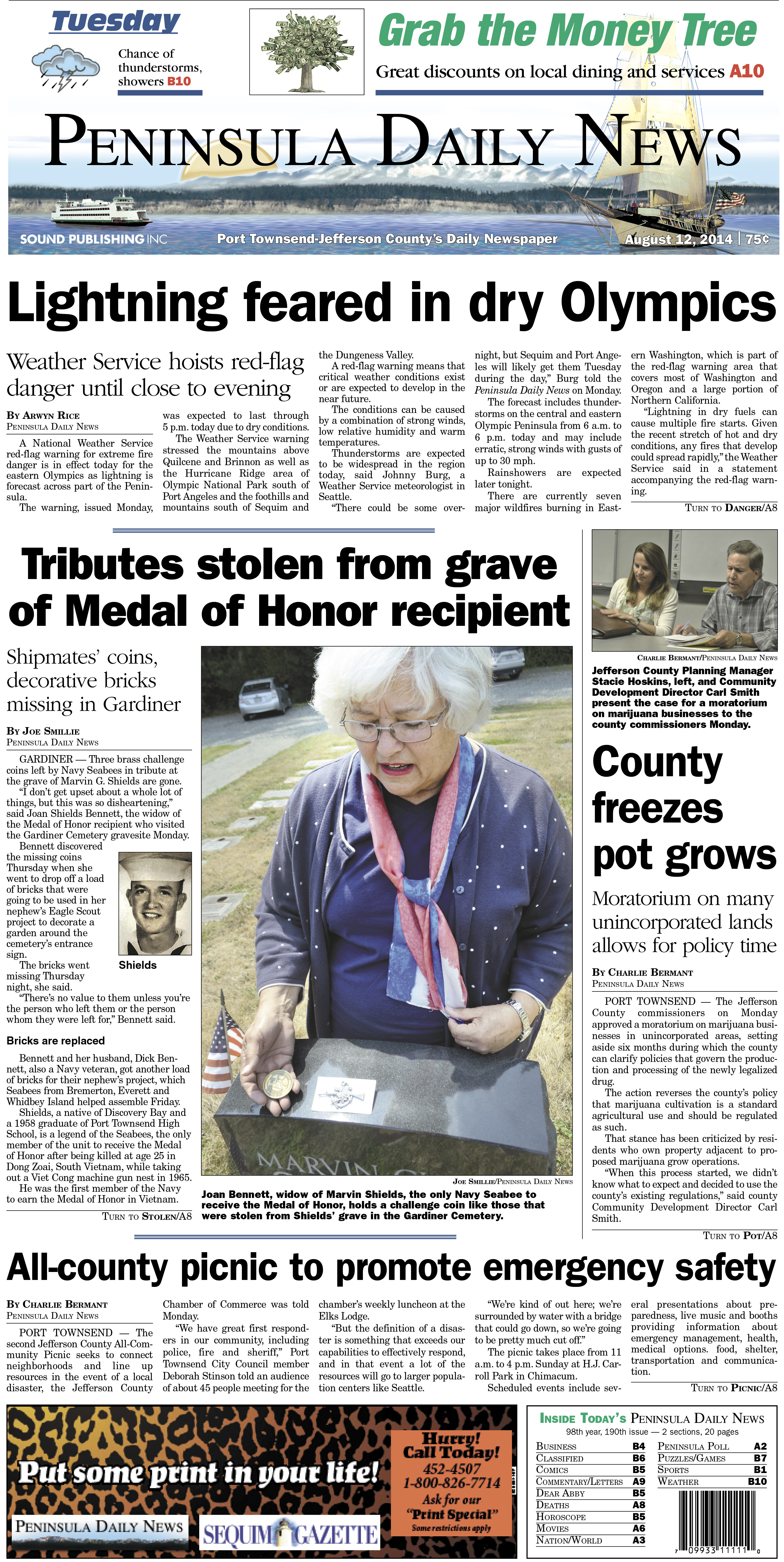 PDN's front page for today's Jefferson County readers. There's more inside that isn't online!