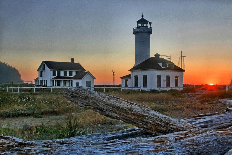 Point Wilson lighthouse at Fort Worden State Park.