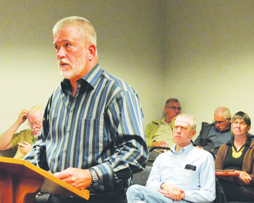 Jack Westerman III addresses the county board of commissioners on Tuesday. Charlie Bermant/Peninsula Daily News