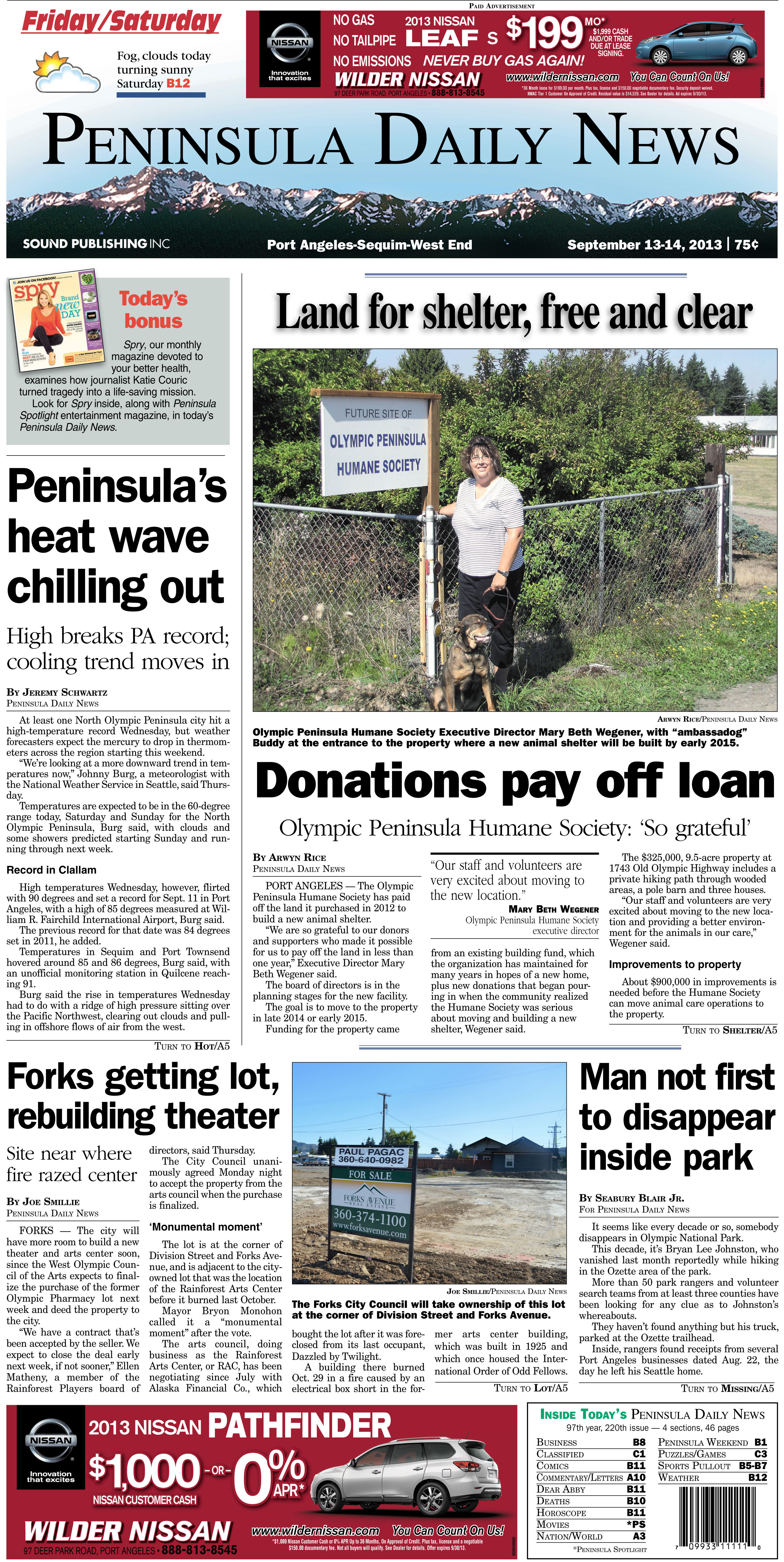 Thursday's Page 1 from our Jefferson County edition. (Click on image to enlarge)