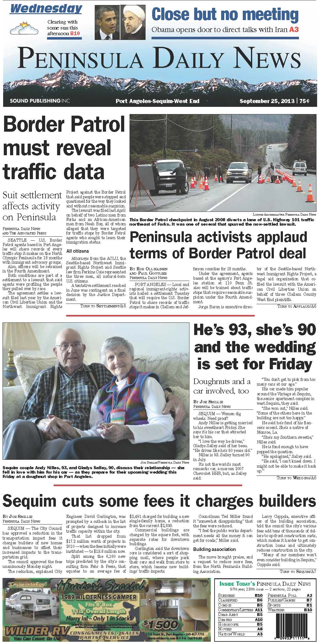 Wednesday's PDN for our Clallam County readers. (Click on image to enlarge)