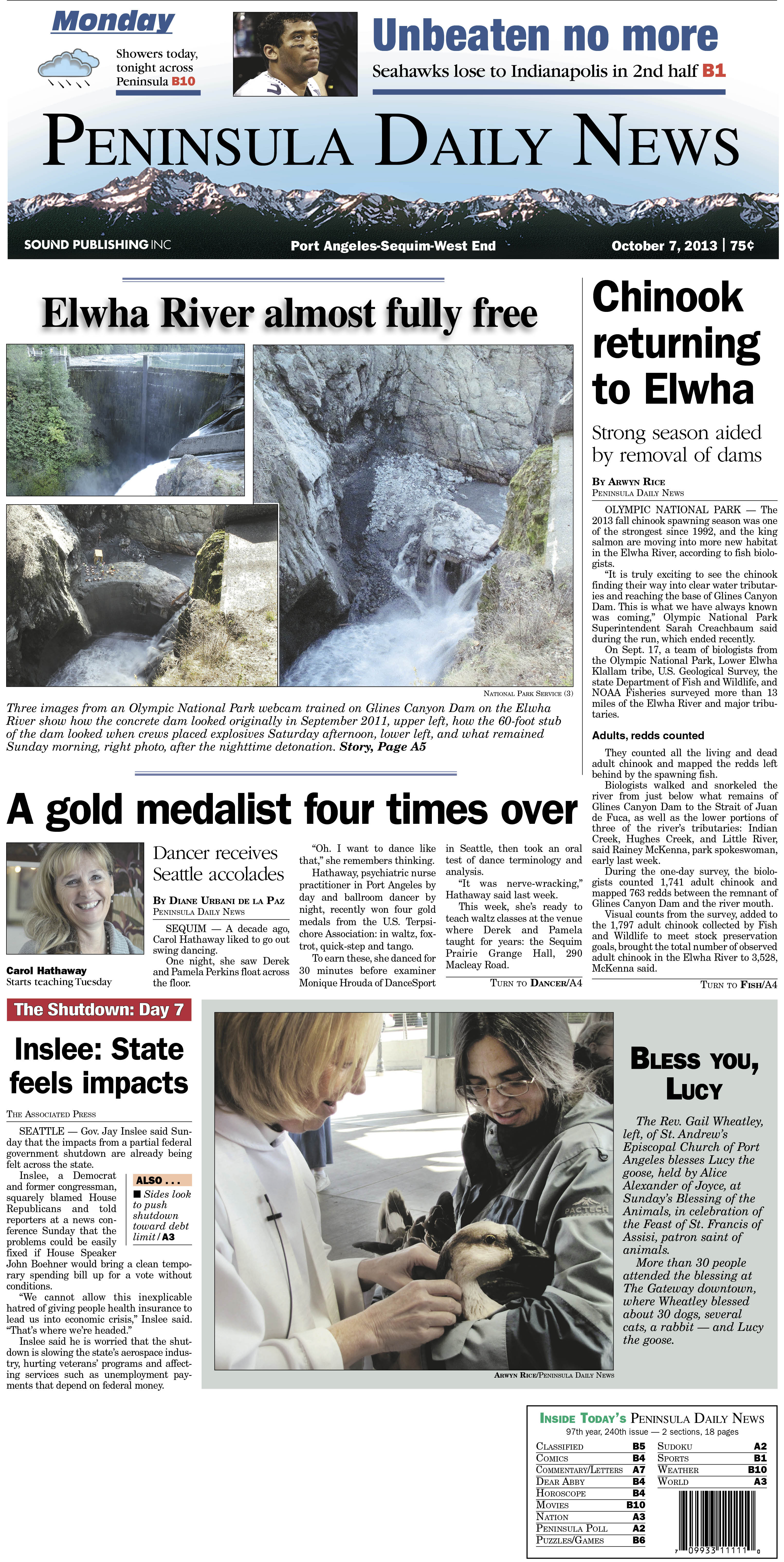 Today's PDN for our Clallam County readers. Jefferson County readers have an edition tailored just for them. (Click on image to enlarge)