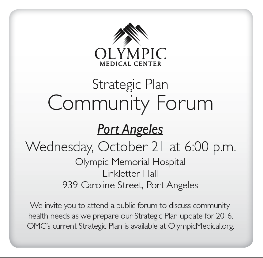 OMC forum to discuss community health needs set Oct. 21 in Port Angeles