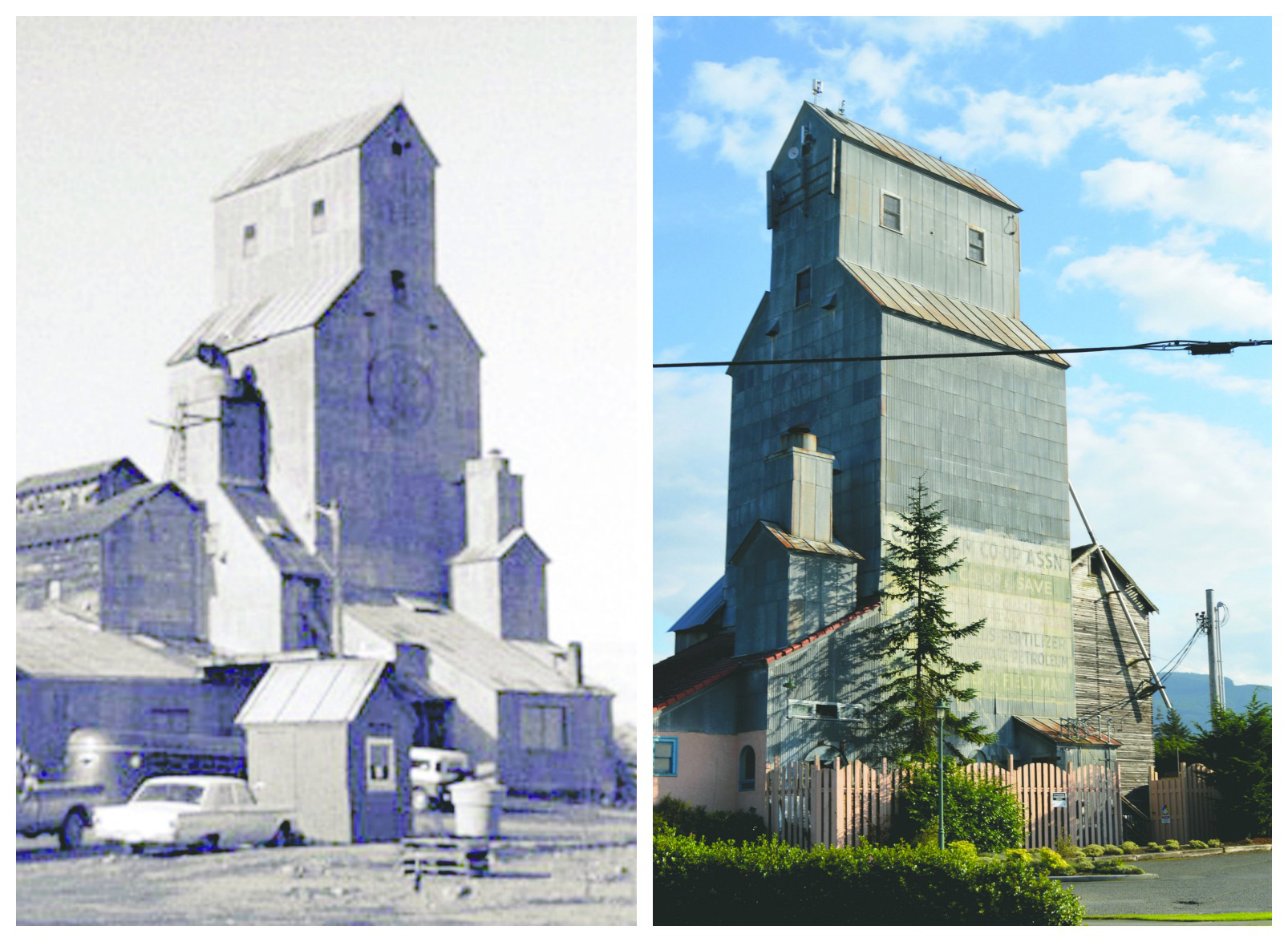 Two sides of Sequim's most recognizable structure