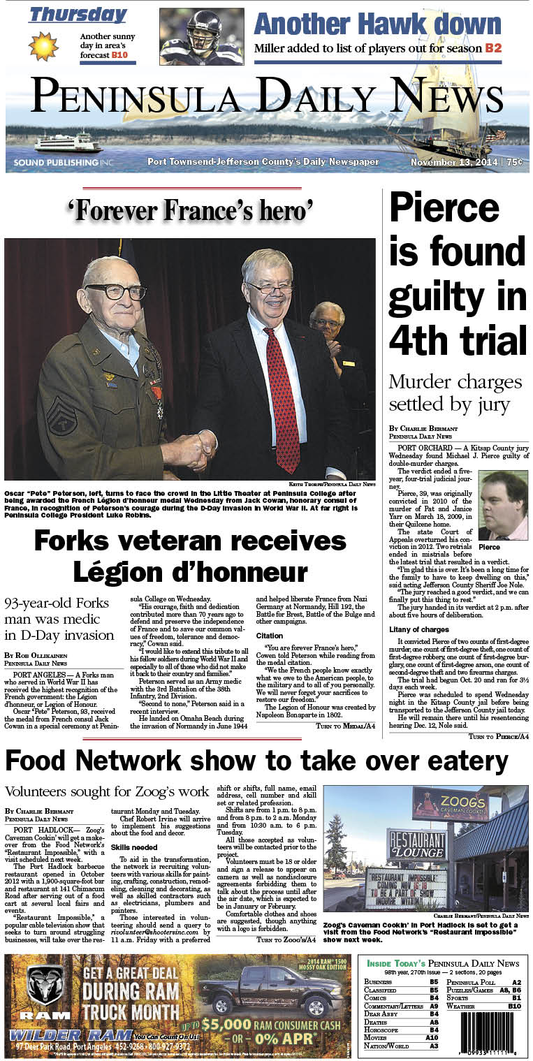 Here is today's front page for our Jefferson County readers — news tailored to your community. There's more inside that isn't online!