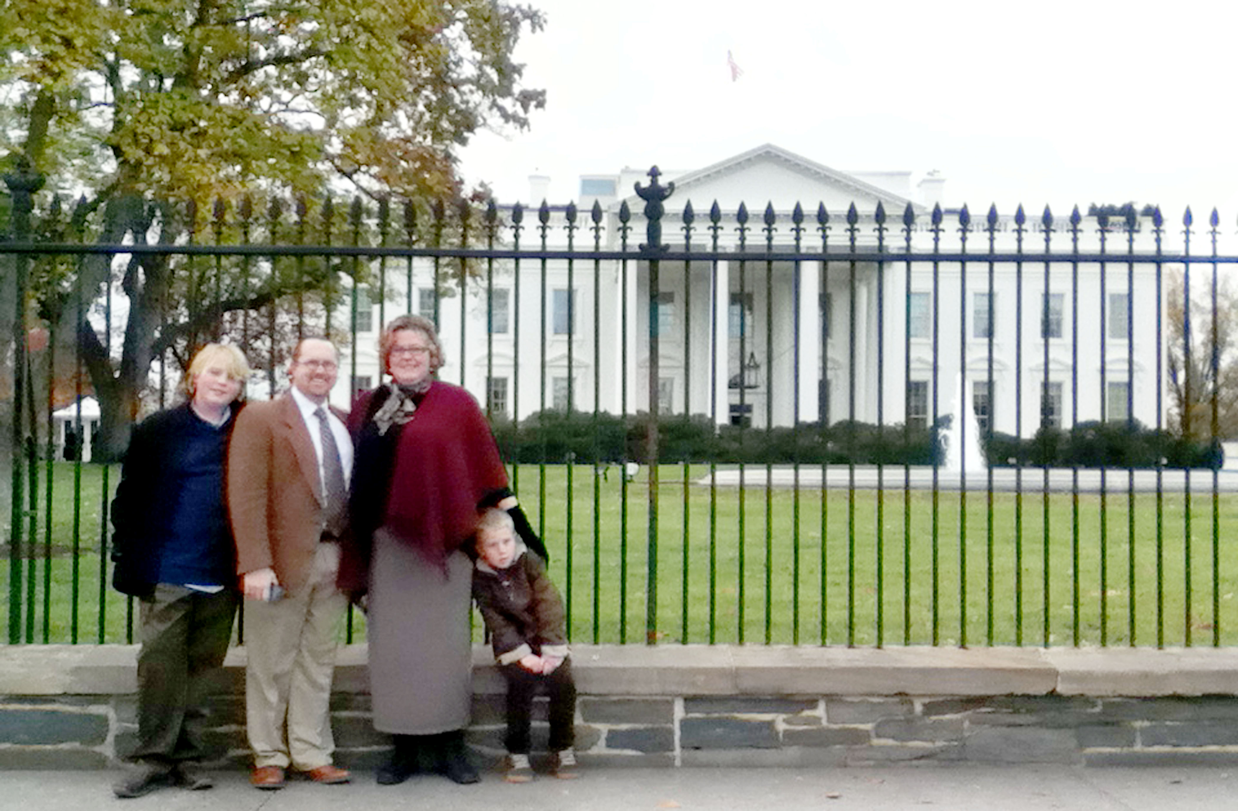 The Walshes of Port Angeles pose in front of the White House last Thursday. From left are son Cole Walsh